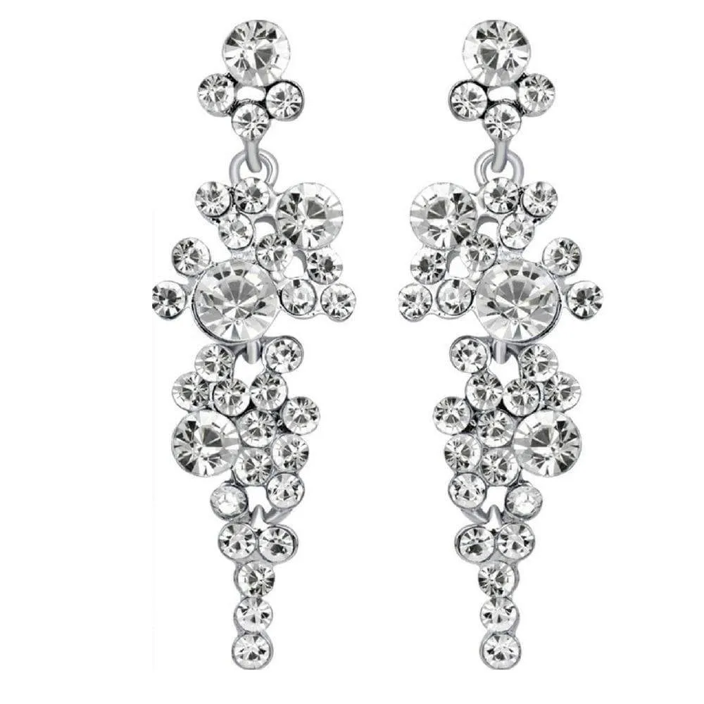 Bridal Bliss White Gem Statement Earrings