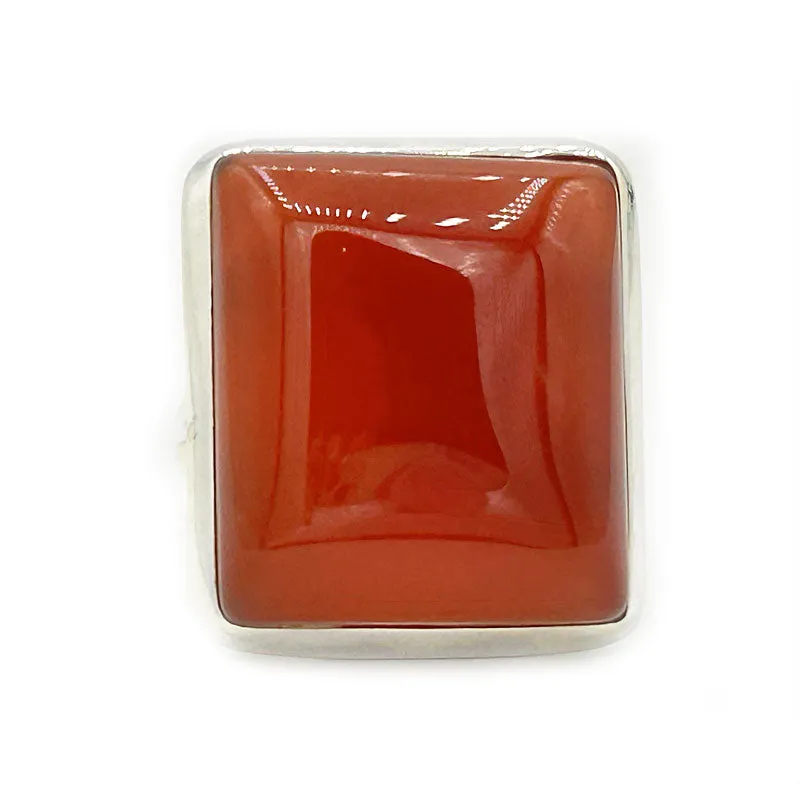 Bry Orange Carnelian Rectangle Ring