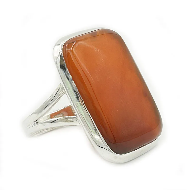 Bry Orange Carnelian Rectangle Ring