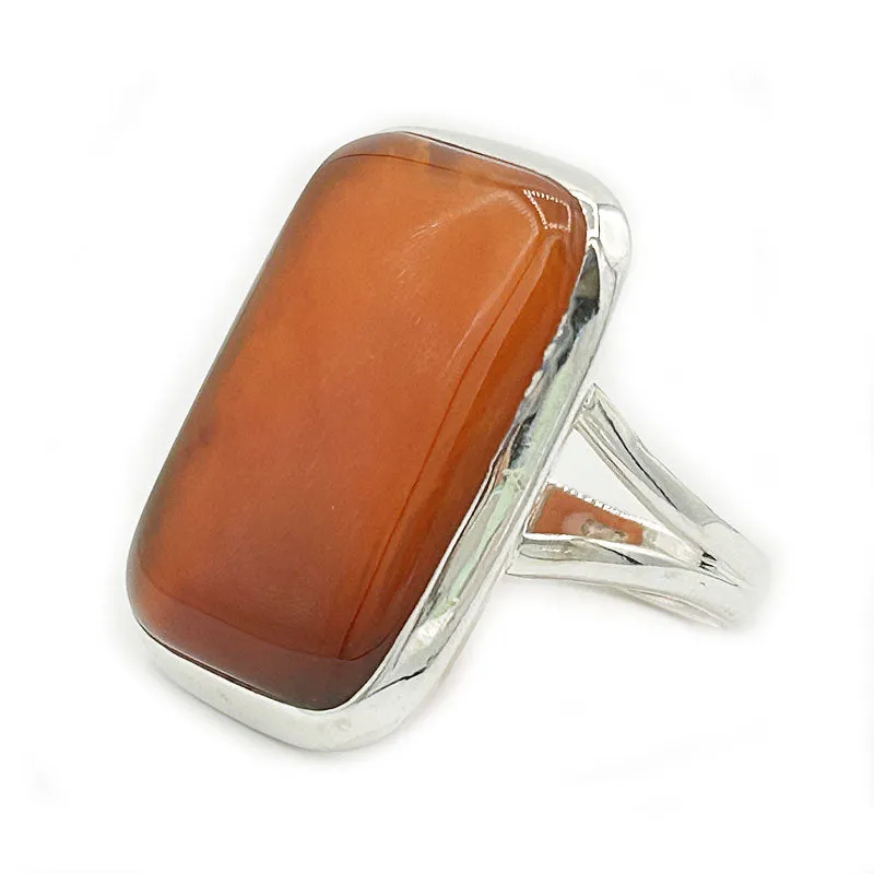 Bry Orange Carnelian Rectangle Ring