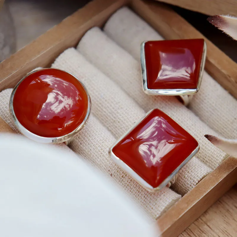 Bry Orange Carnelian Rectangle Ring