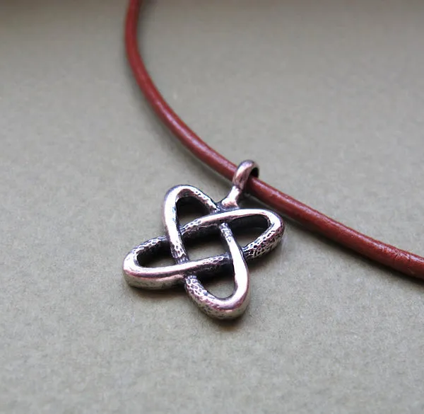 Celtic Necklace - Leather Cord Celtic Knot Pendant for Men