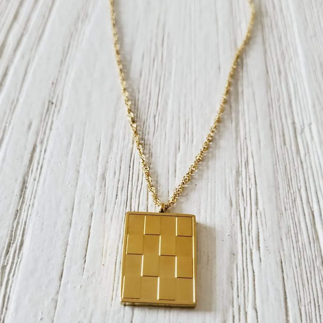 Checkers Tag Necklace