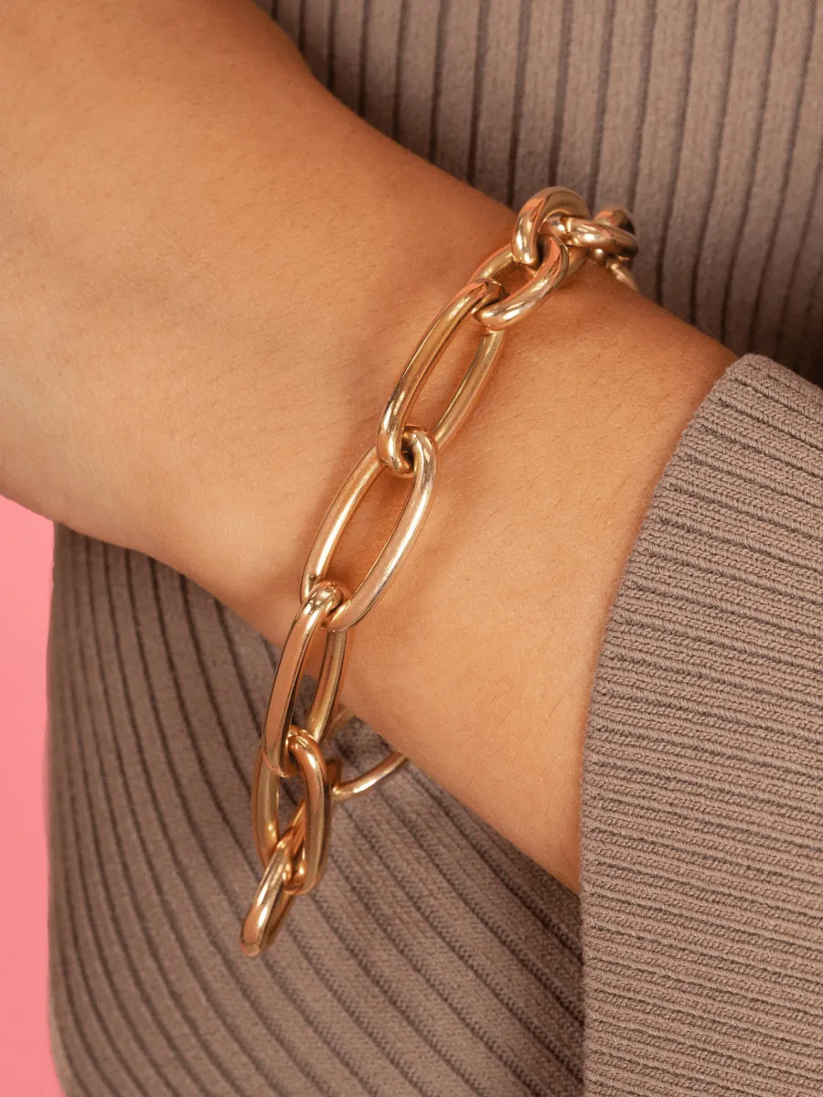 Chunky Oval Chain Bracelet 14K