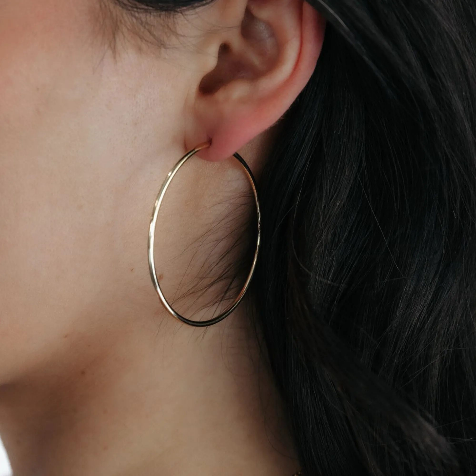 Classic 1.5mm Round Gold Endless Hoop Earrings