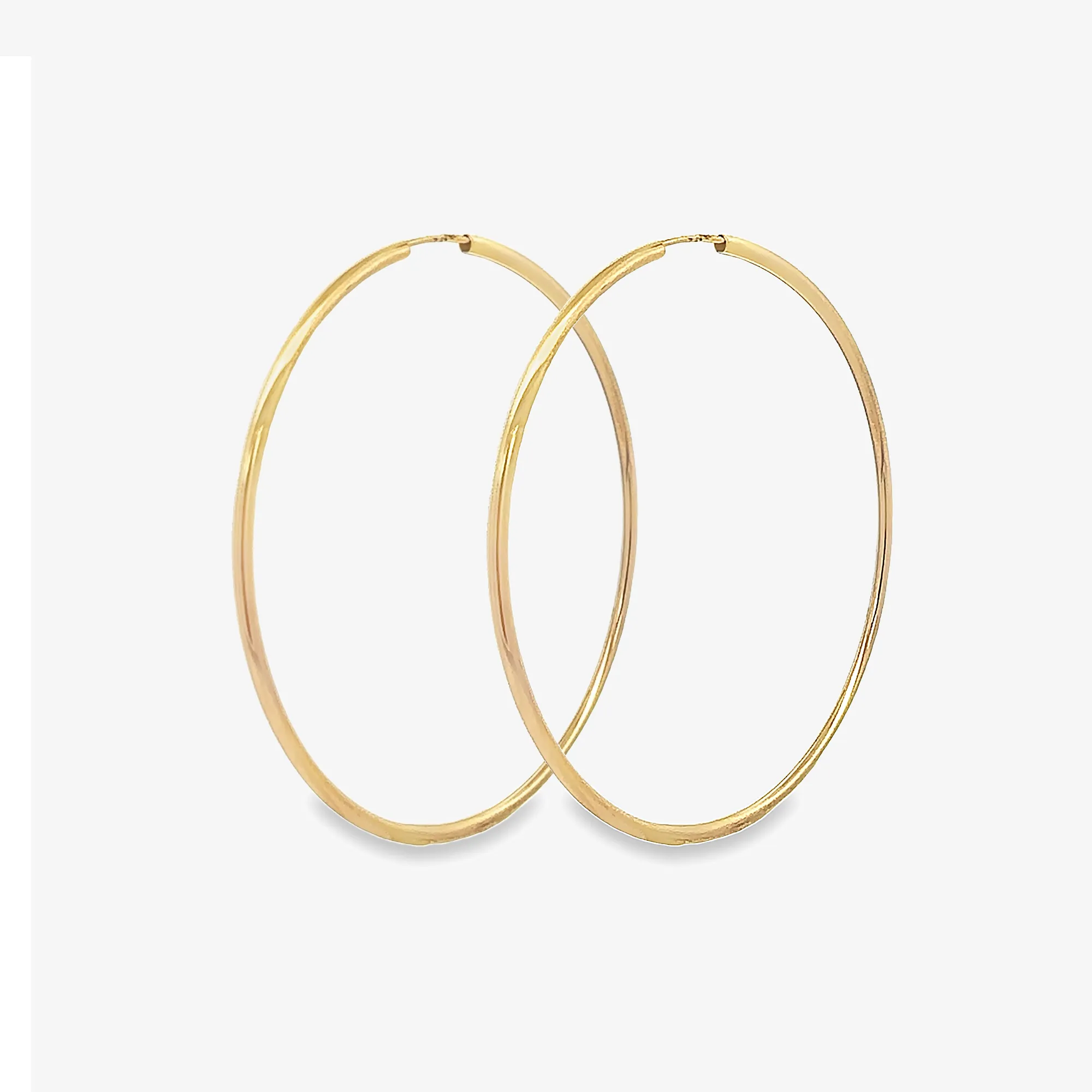 Classic 1.5mm Round Gold Endless Hoop Earrings