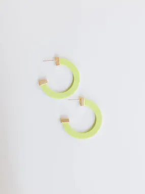 Classic Acrylic Medium Hoops in Lime