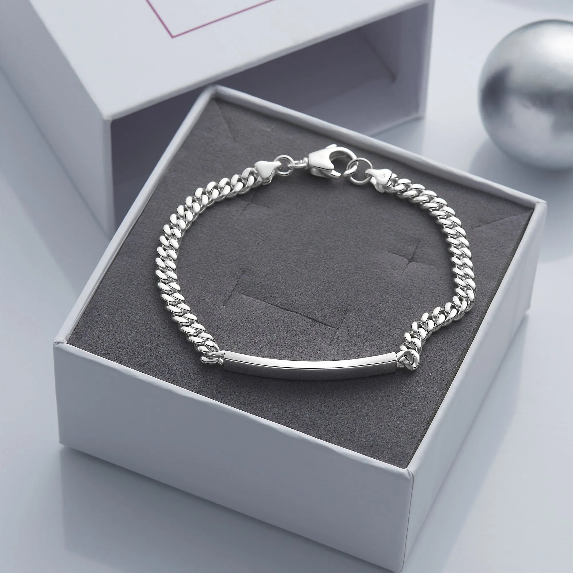 Classic Men Tag Sterling Silver Bracelet