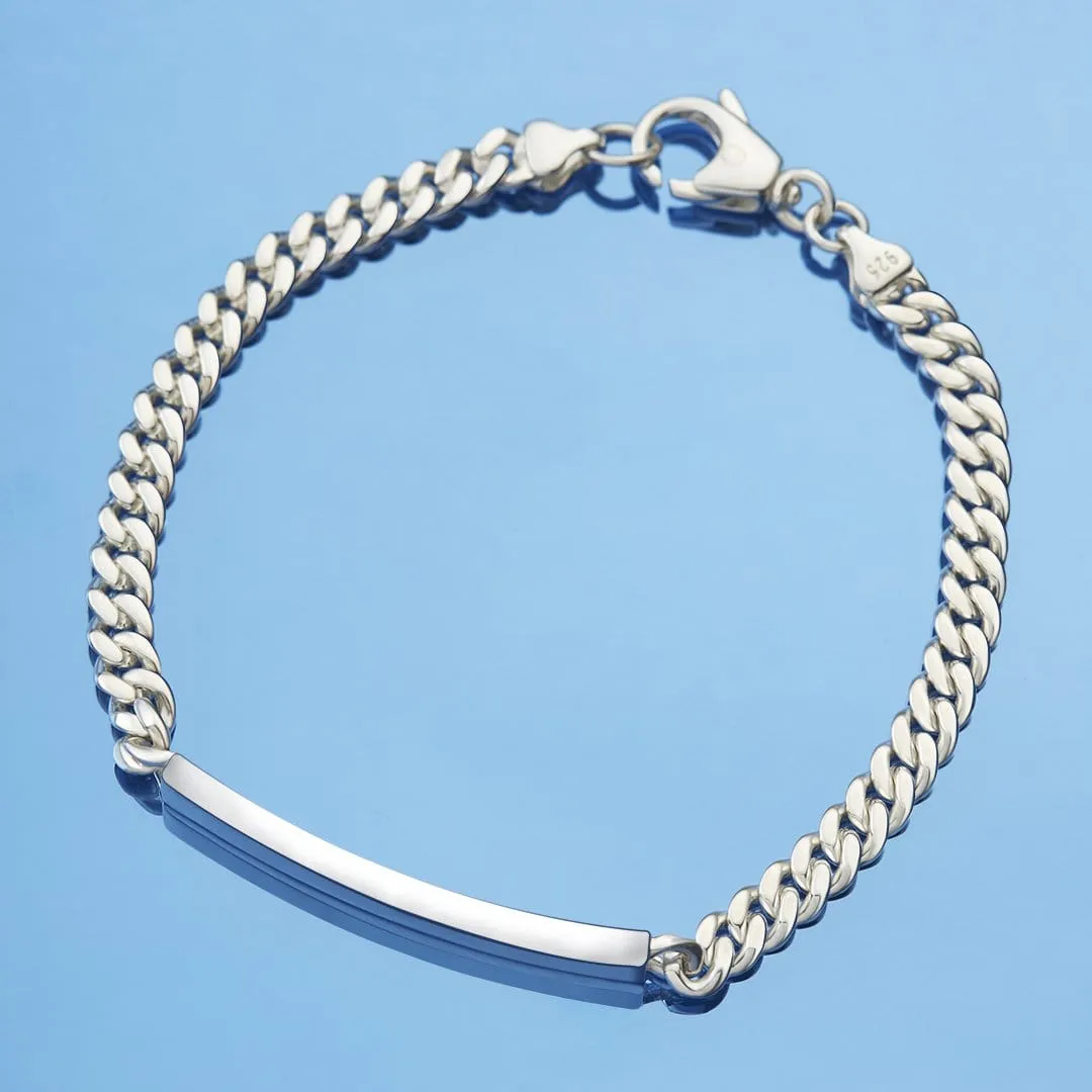 Classic Men Tag Sterling Silver Bracelet