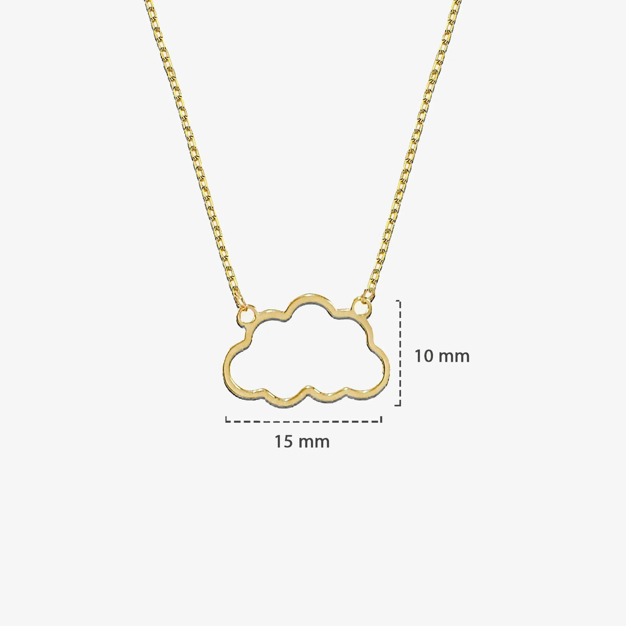 Cloud Necklace | 14K Solid Gold