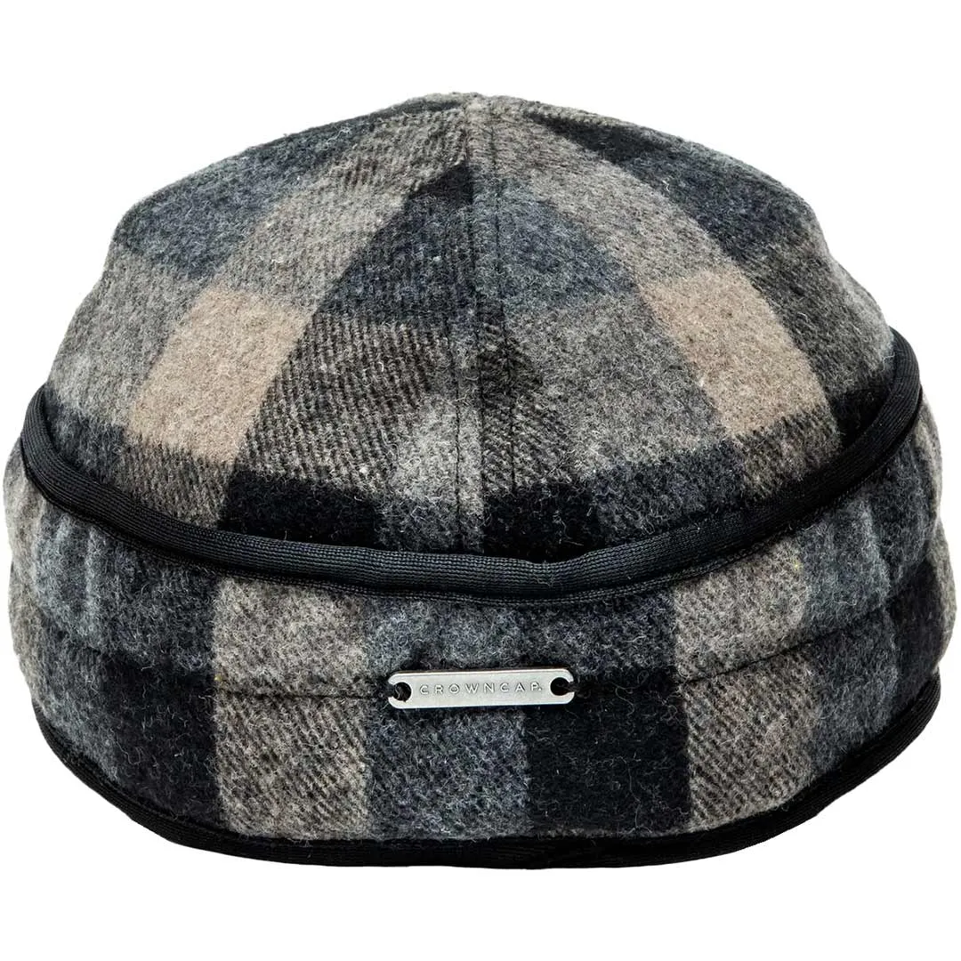 Crown Cap Men's Plaid Check Railroad Cap