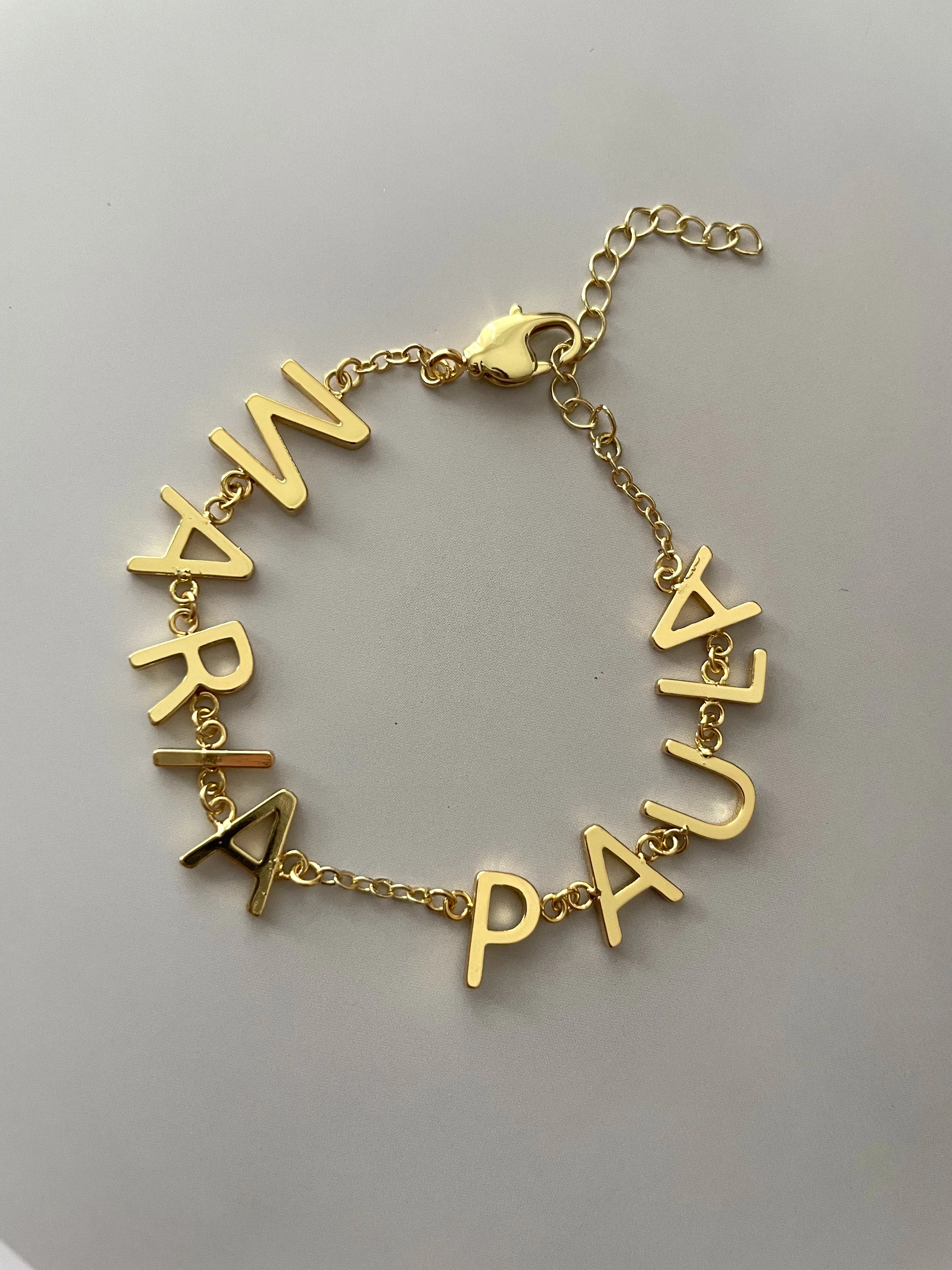 Custom gold letters bracelet