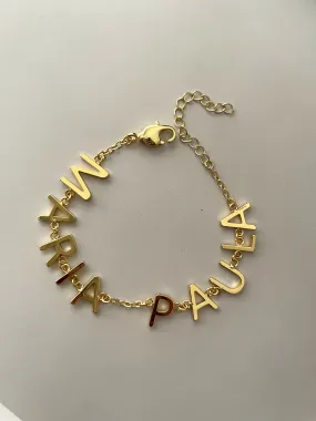 Custom gold letters bracelet