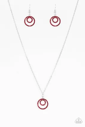 Dashingly Dapper Red Gem Necklace - Paparazzi Accessories