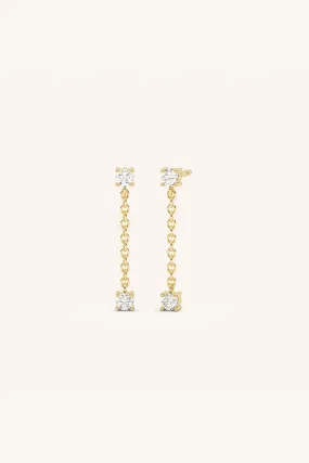 Diamante Drop Stud Earrings