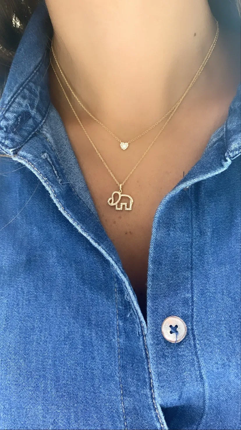 Diamond Elephant Necklace