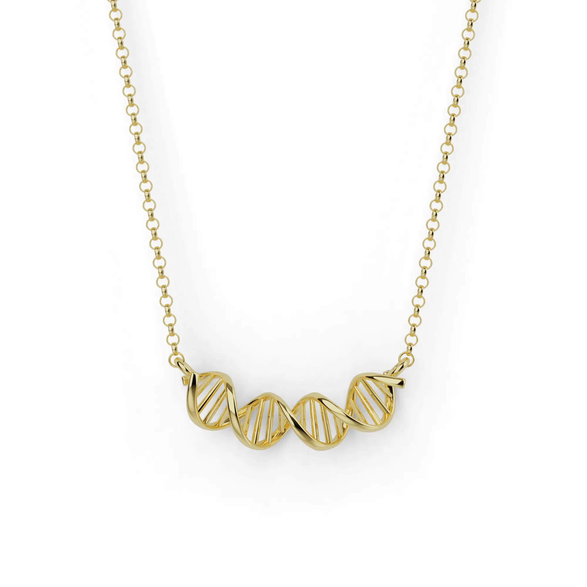 DNA necklace H | gold vermeil