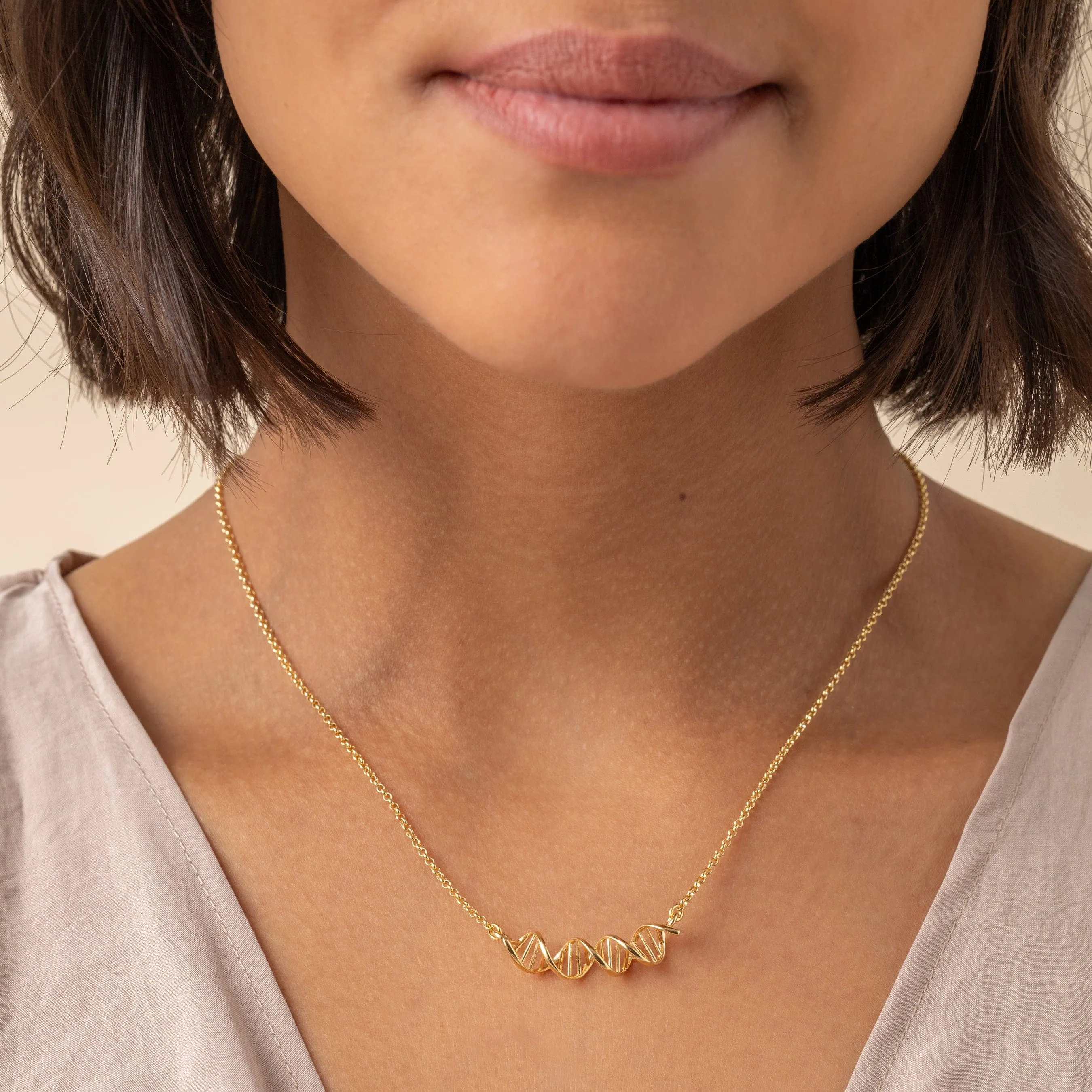 DNA necklace H | gold vermeil