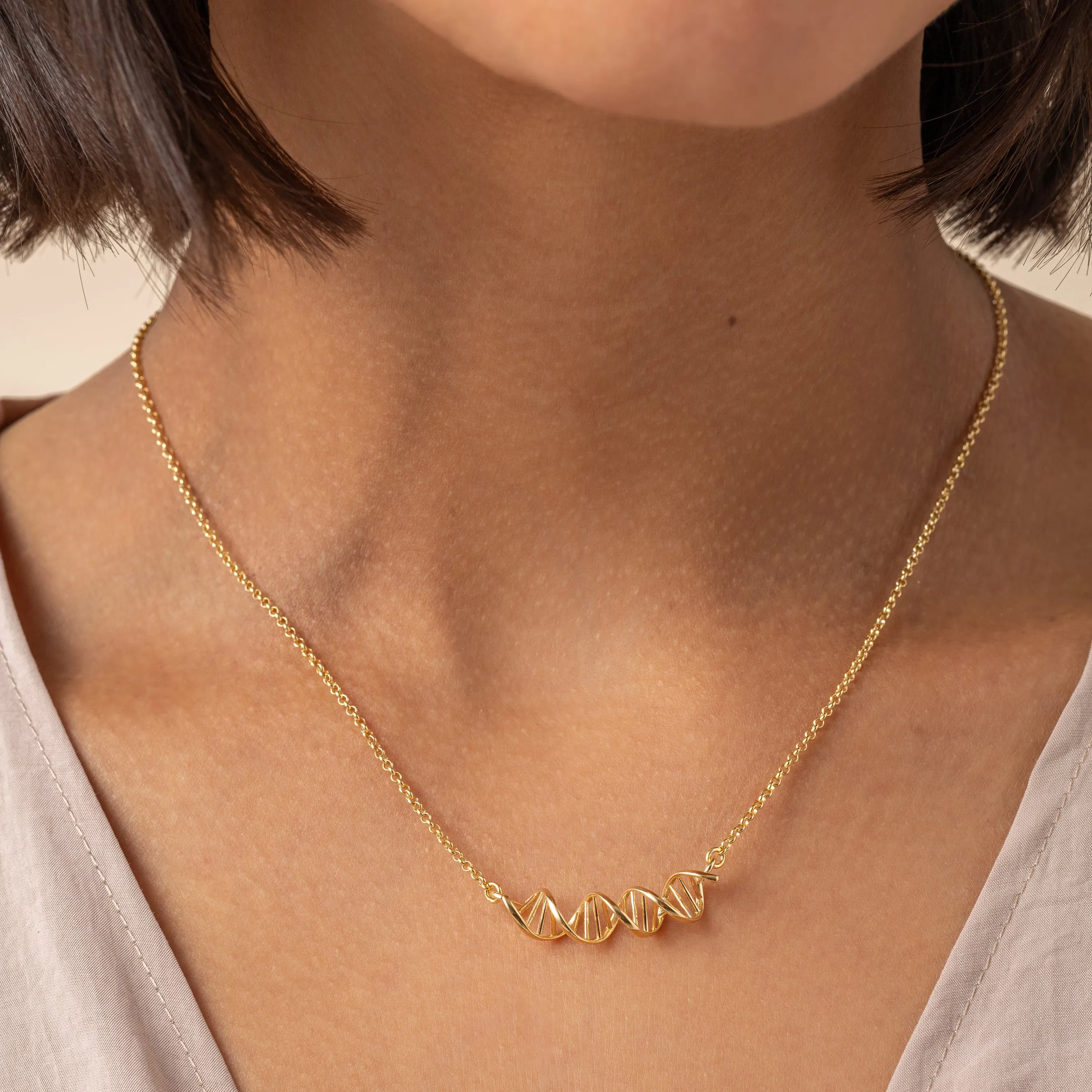 DNA necklace H | gold vermeil