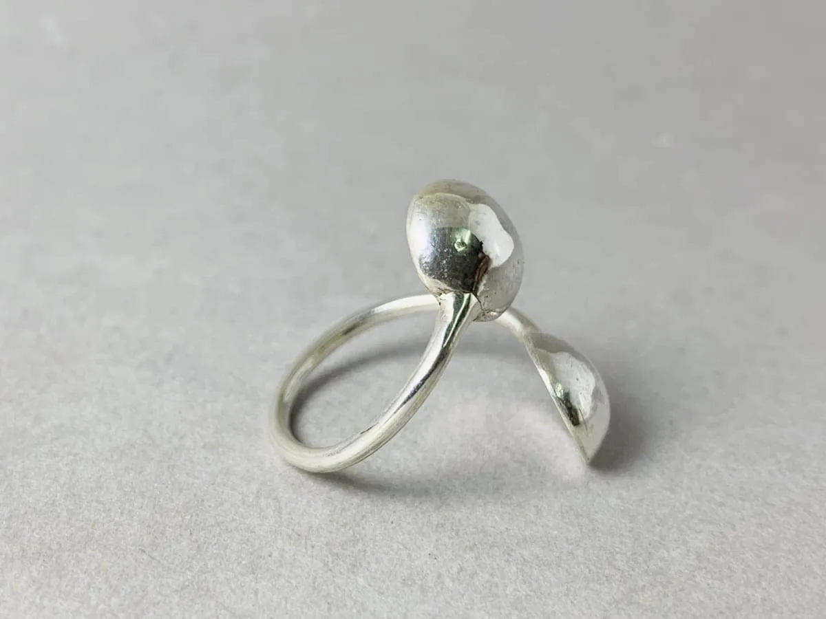 Double Ball Two Balls 925 Sterling Silver Ring,Adjustable,Handmade Jewelry,Gift for Women