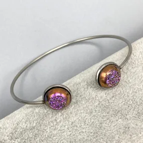 Druzy gemstone Bangle Bracelet