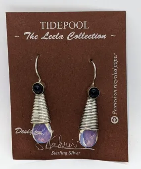 Earrings, Opalilte Glass Drop