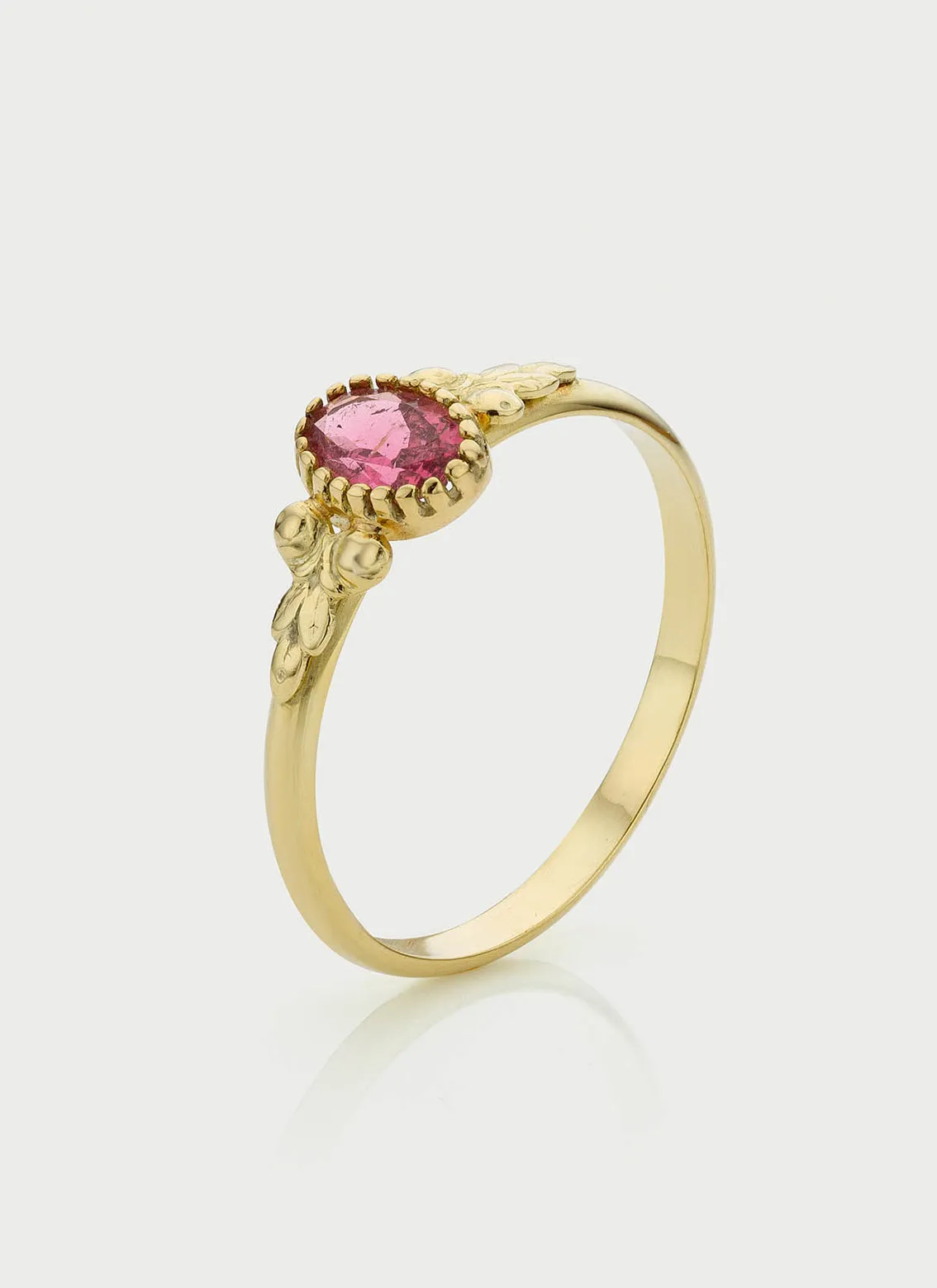 Elay rhodolite 14k gold ring