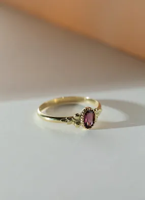 Elay rhodolite 14k gold ring