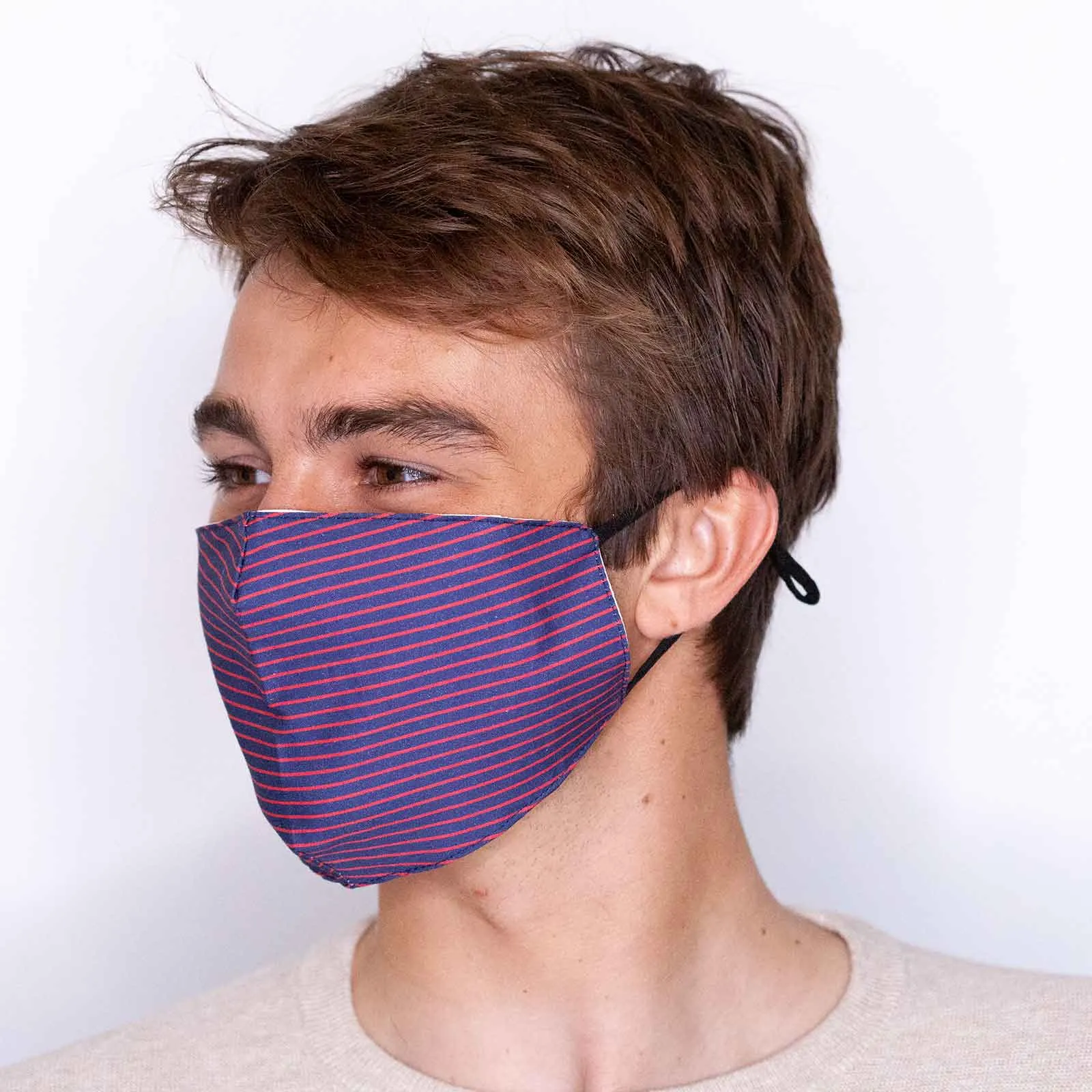 Elegant Pin Stripe Cotton Men’s Mask