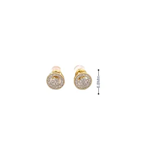 Elegant Solitaire Diamond Stud Earrings in 14K White Gold