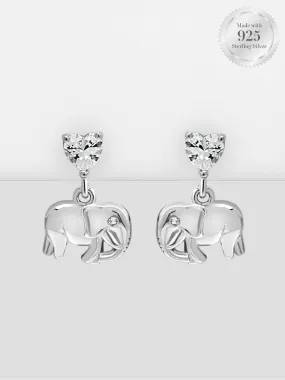 Elephant Heart Drop Earring