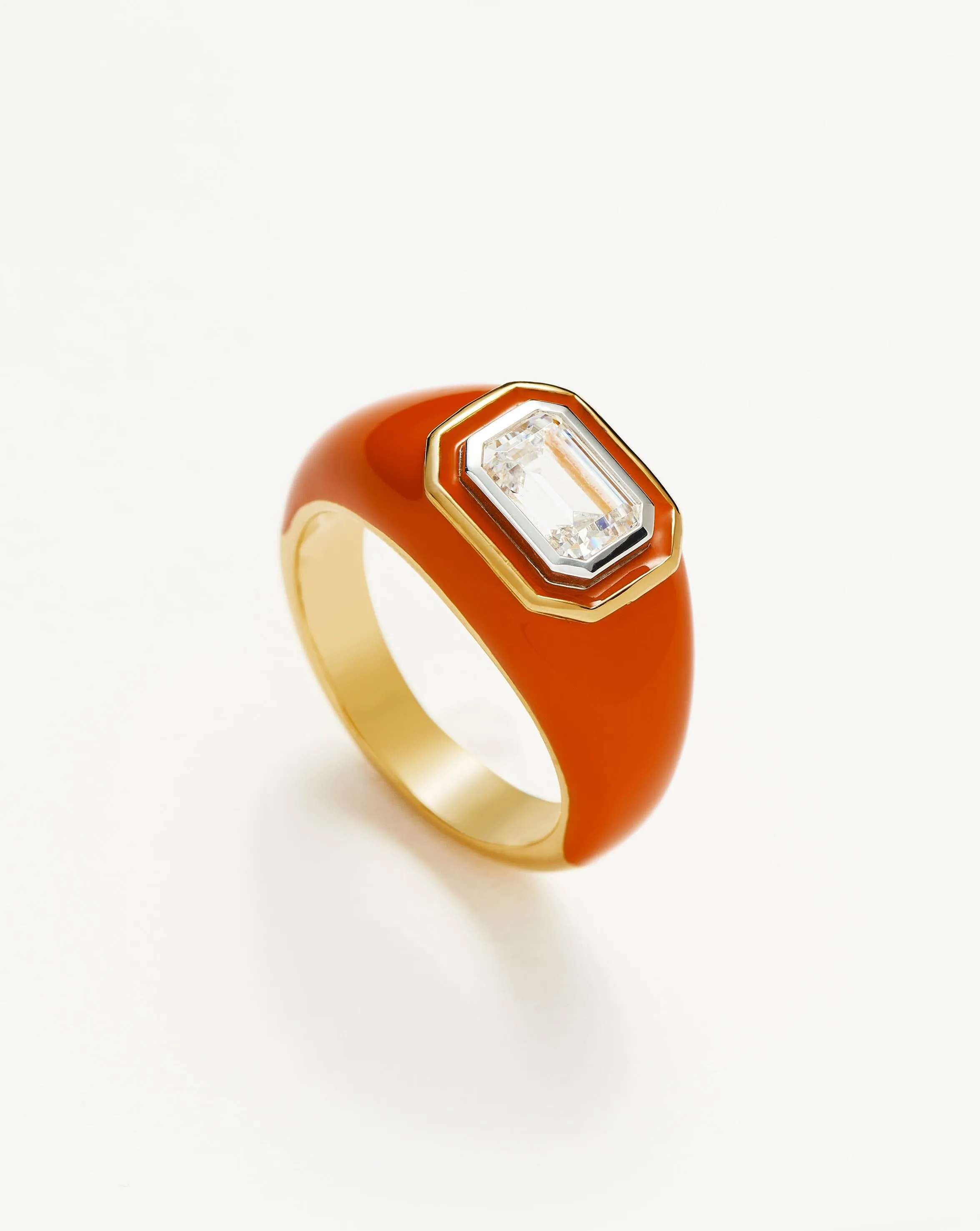 Enamel & Stone Dome Statement Ring