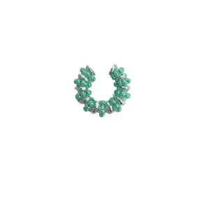 Formation Beaded Ear Cuff Aqua (Silver)