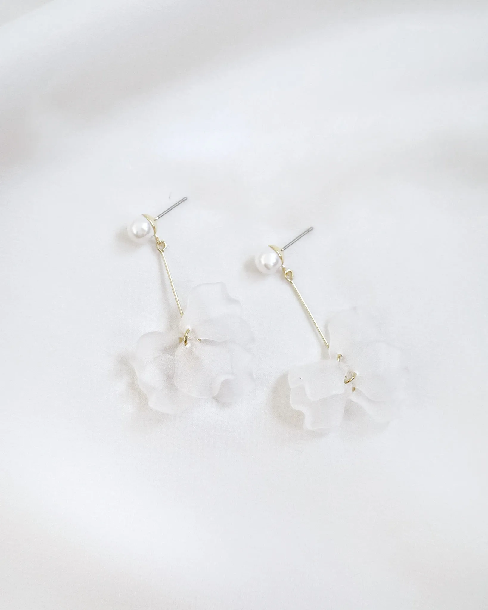 Frosted Petal Drop Earrings