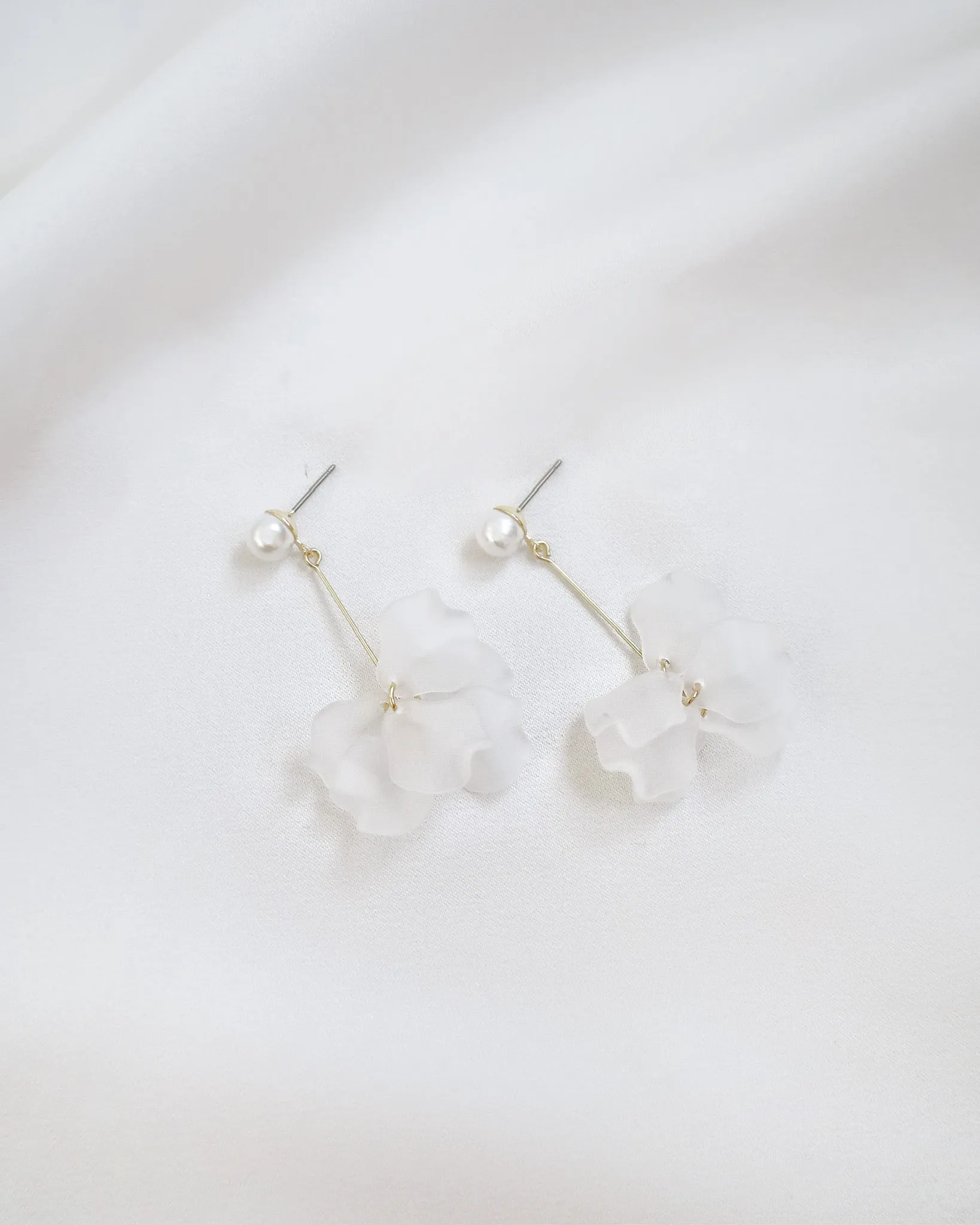 Frosted Petal Drop Earrings