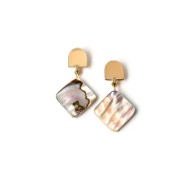 gold dome   abalone earrings