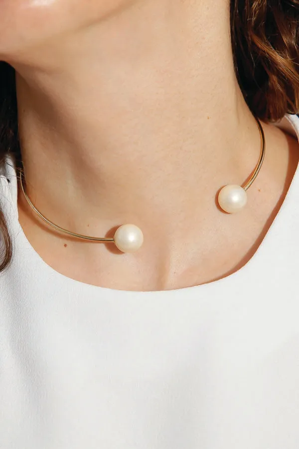 Gold Double Pearl Choker