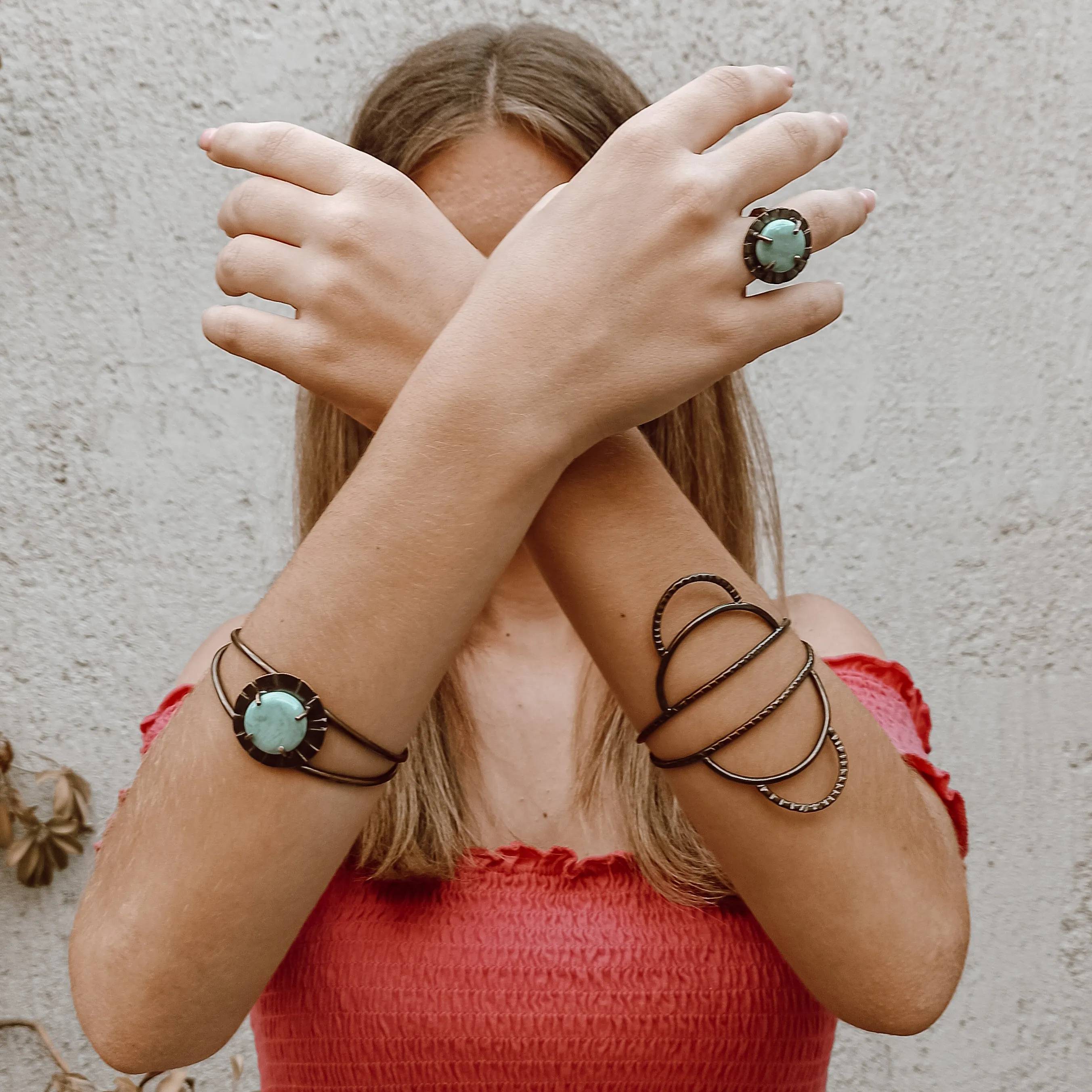 Handmade Cuff Bracelet with Porcelain