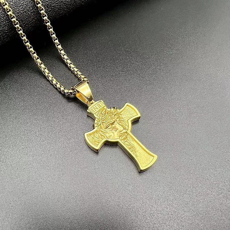 Hip Hop Messiah Cross Gold Pendant