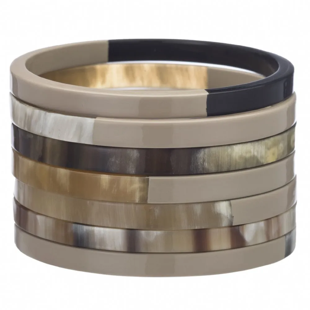 Horn Bangle Set With Lacquer