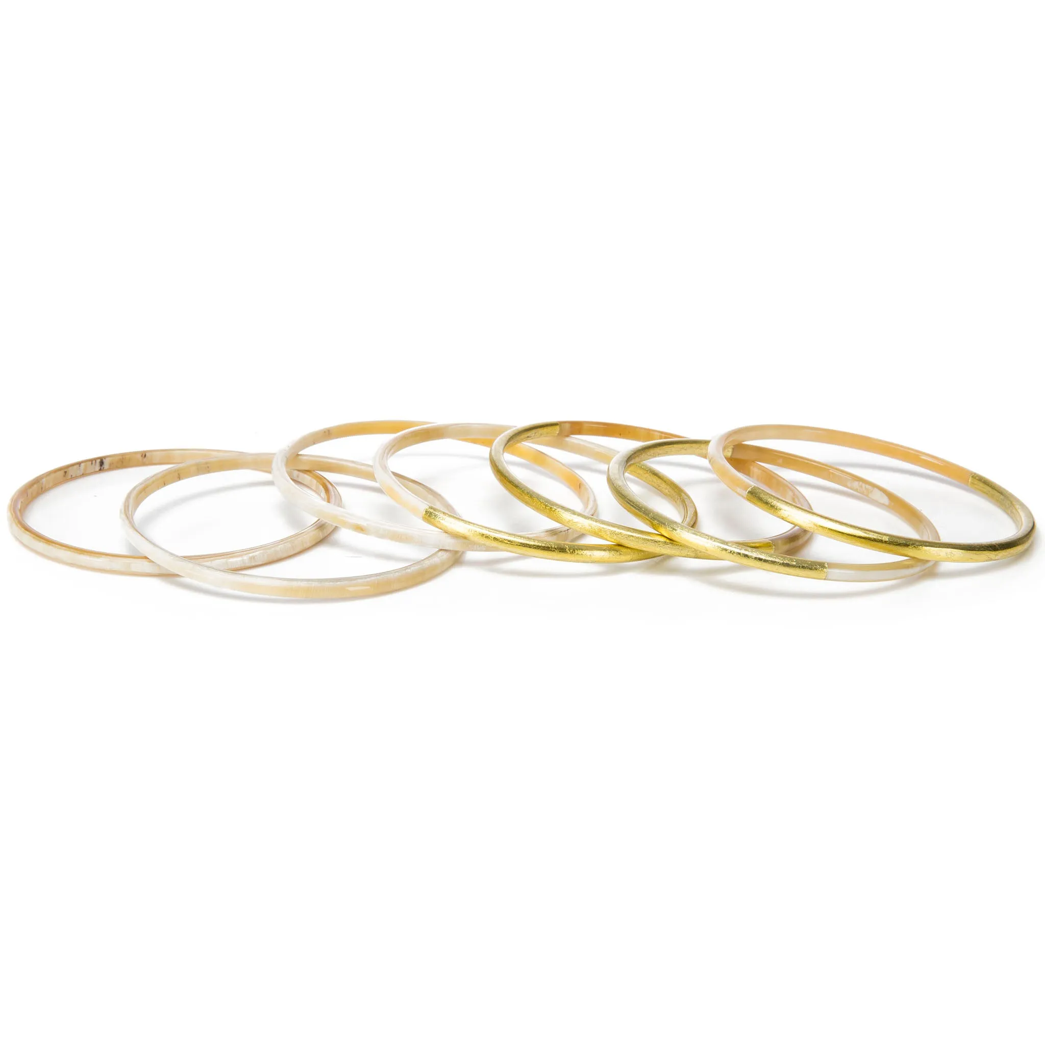 Horn Bangle Set With Lacquer