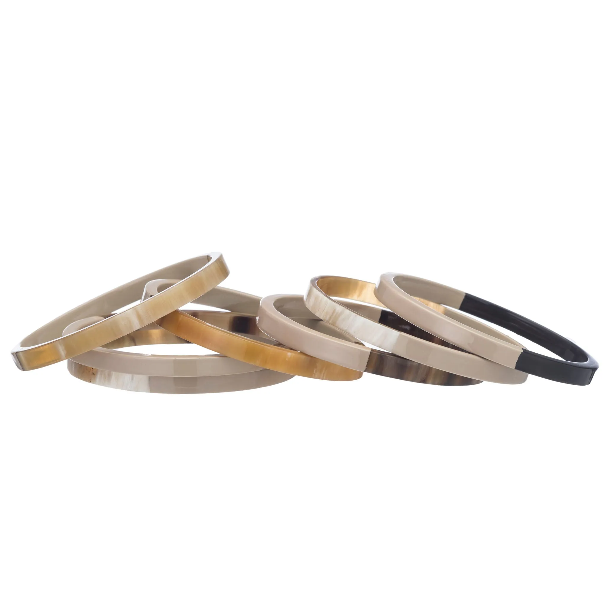 Horn Bangle Set With Lacquer