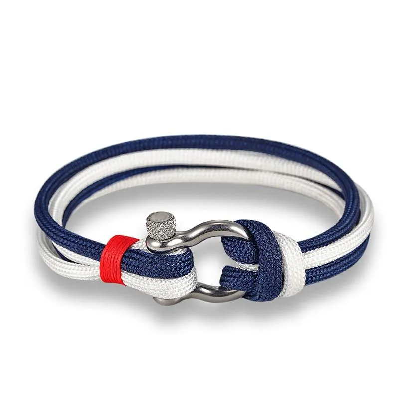 Horseshoe Shackle Solid Rope Bracelet