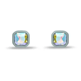 IRIDESCENT FOG GEM STUD EARRINGS