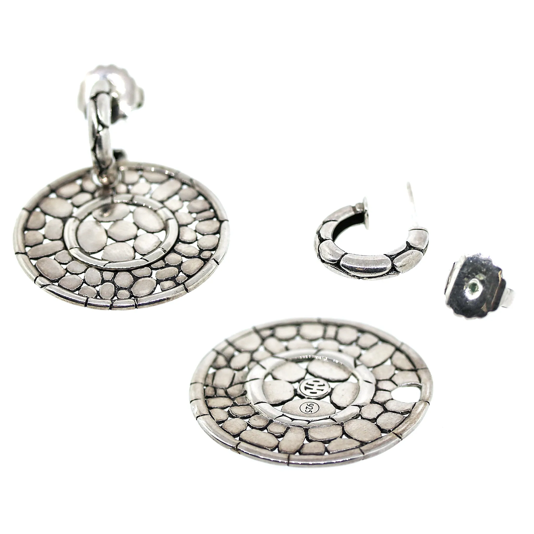 John Hardy Kali Pebble Disc Drop Earrings