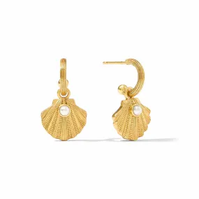 Julie Vos Sanibel Shell Hoop & Charm Earring - Pearl