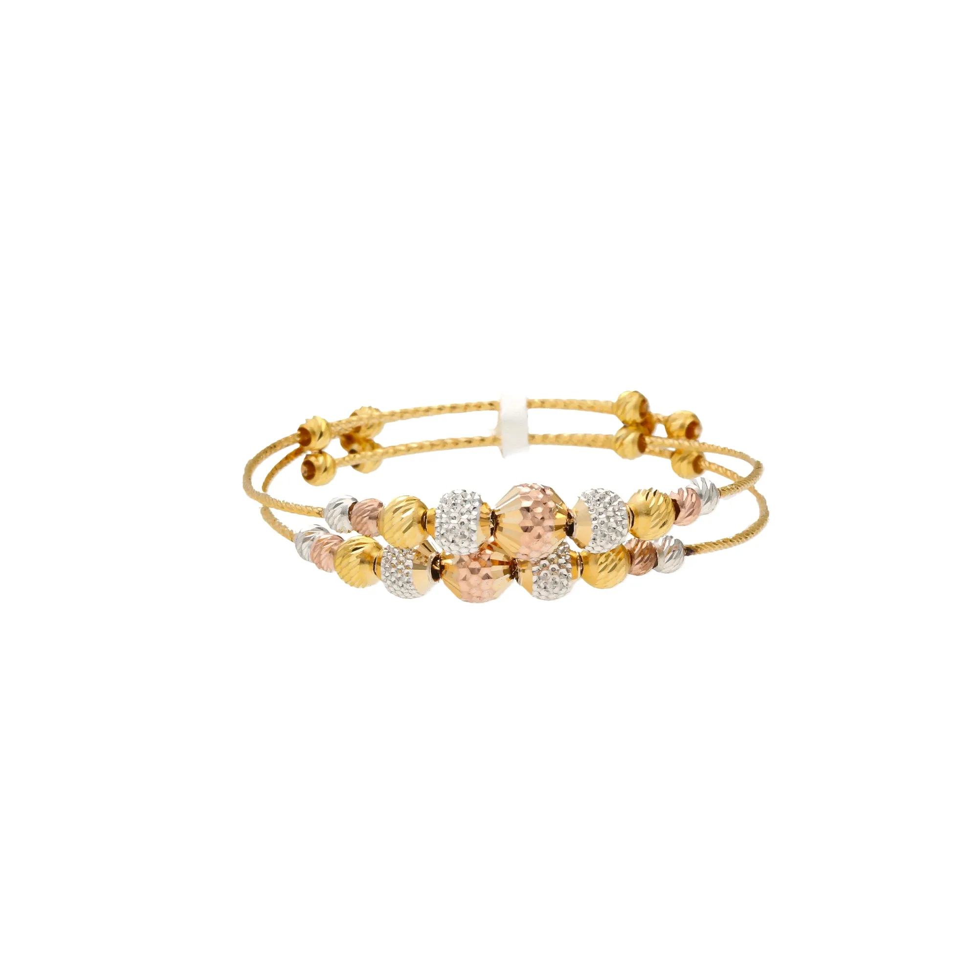 Kid's 22K Multi-Tone Gold Double Layer Beaded Bangle (7.3gm)