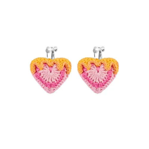 LB Hand Crochet Love Earrings Sweet Heart Earrings LOJL104