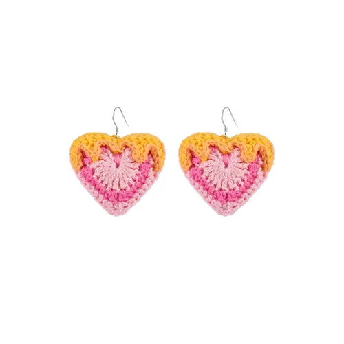 LB Hand Crochet Love Earrings Sweet Heart Earrings LOJL104