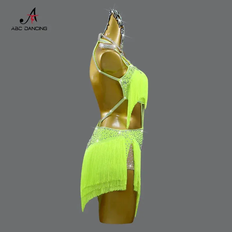 LVSANW 2024 Latin Dress for Girl Standard Ballroom Practice Dance Wear Clothes Party Costume Stage Performance Skirt Women Competition